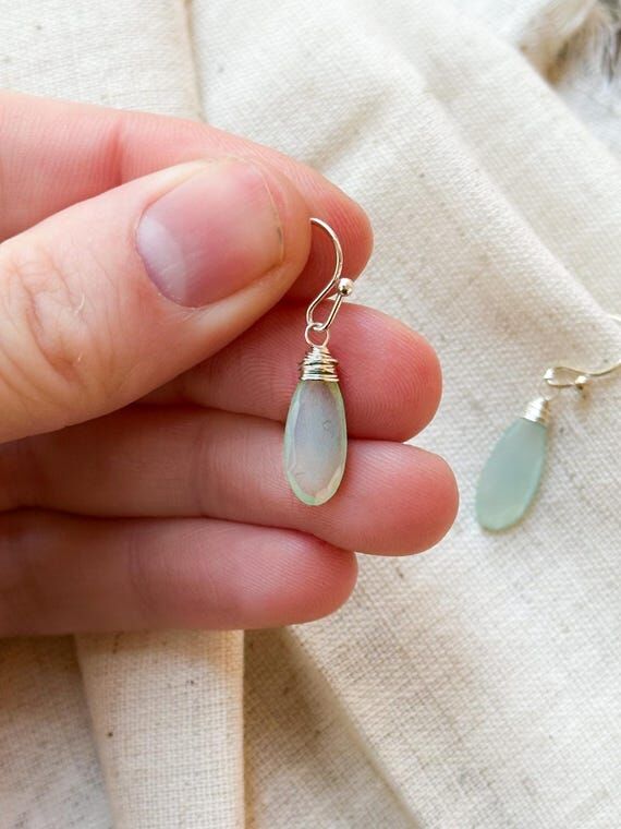 Earring green dangle earring gift idea for mo...