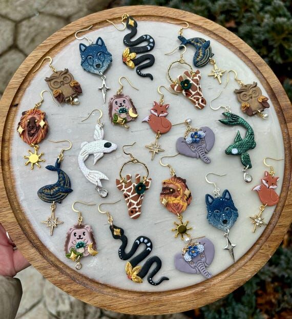 Handmade Animal Spirit Earrings: Polymer Clay...