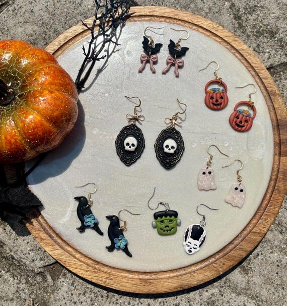 Handmade Polymer Clay Halloween Earrings | Gh...