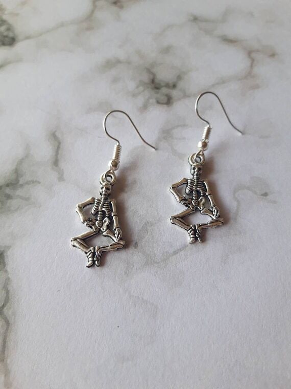 Dancing skeleton earrings. Halloween earrings...