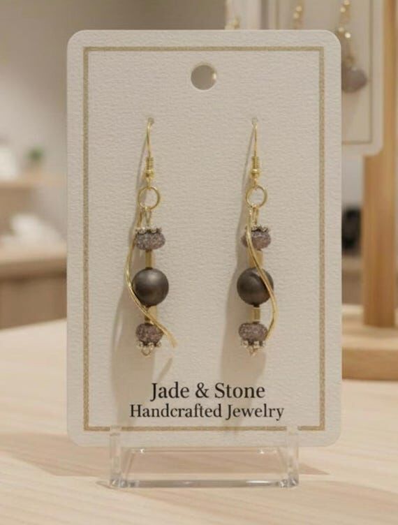 Gold and Beaded Dangle Earrings...