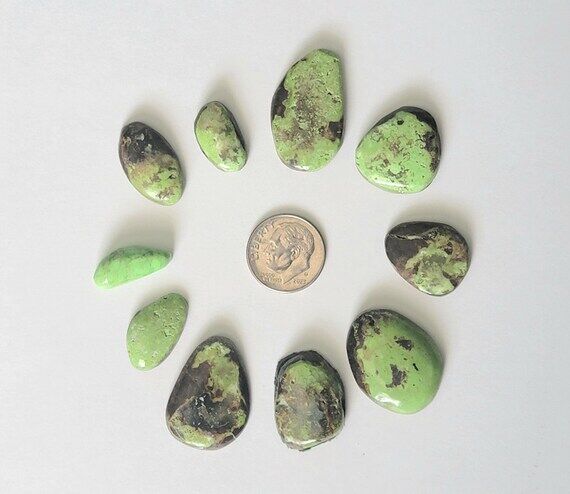 Natural Gaspeite Stone Cabochons, Jewelry Mak...