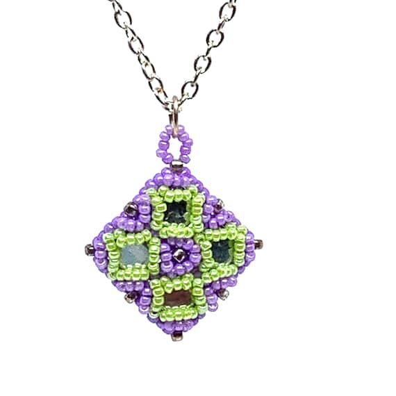 Lime and Lavender Necklace, Springtime Colors...