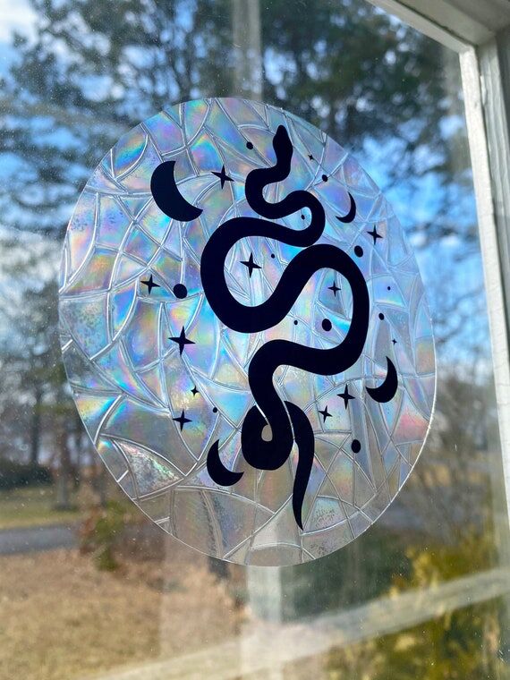 Celestial Snake Suncatcher Window Cling, Rain...