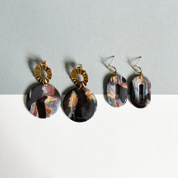 "Olga" collection, Polymer clay ear...