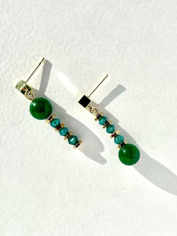 Green/ Blue Liuli Earrings · Customizable Gl...