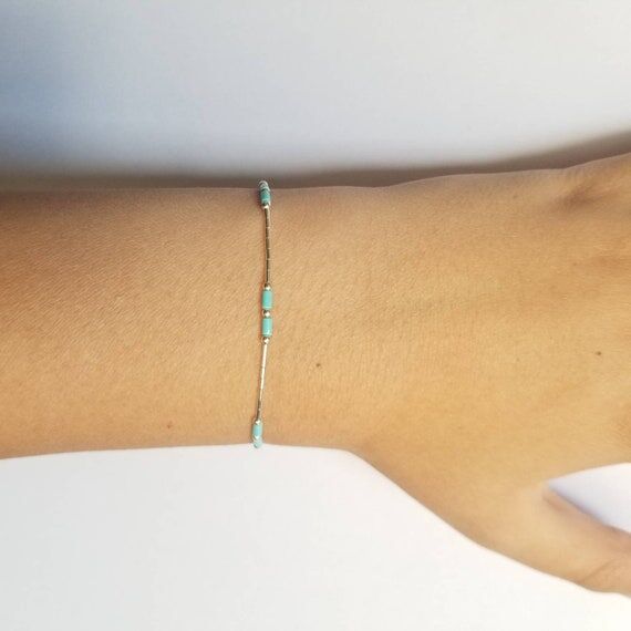 Turquoise Sterling Silver Layered Bracelet: H...