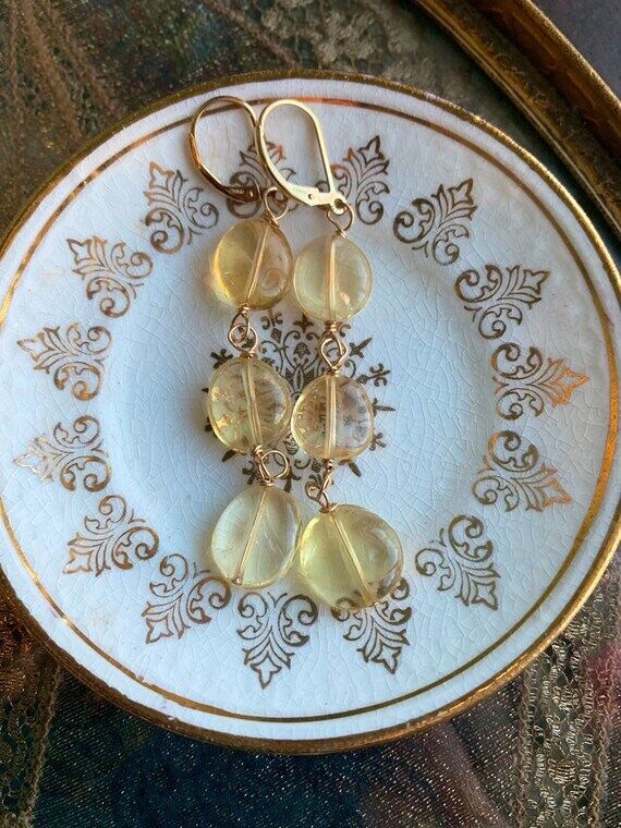 Citrine Earrings - Gold Filled - Handmade...