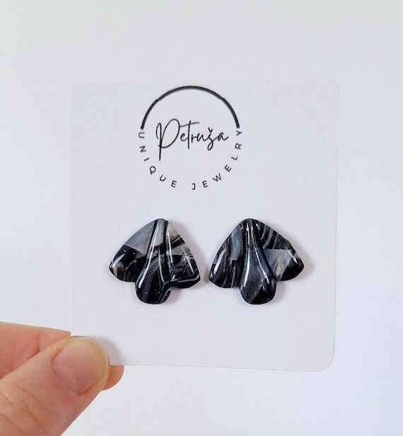 Black and white minimalist studs, simple unis...