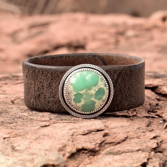 Sterling Silver and Lucien Variscite Leather ...