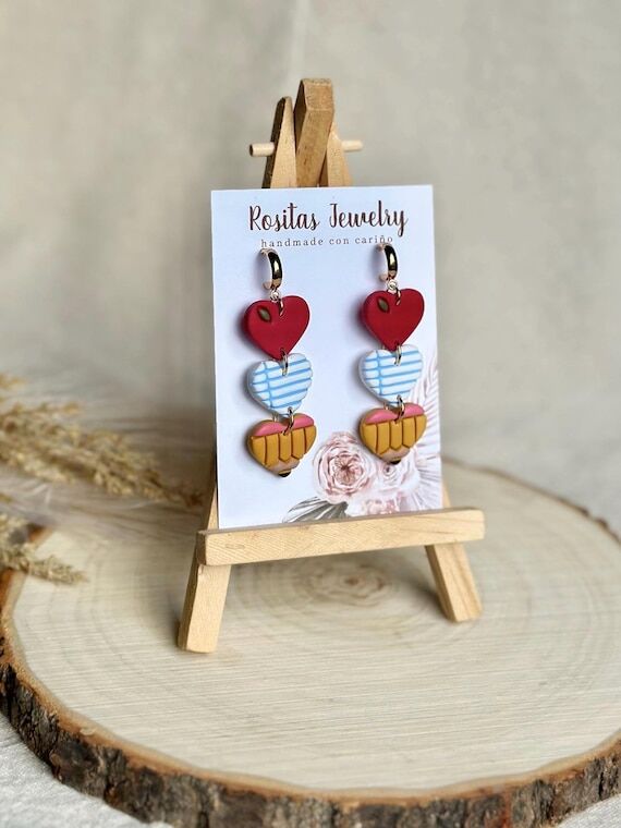 School Hearts Earrings| Polymer Clay Earrings...
