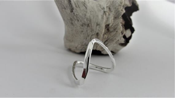 Handmade Sterling Silver Slalom Ring, Ski Jew...