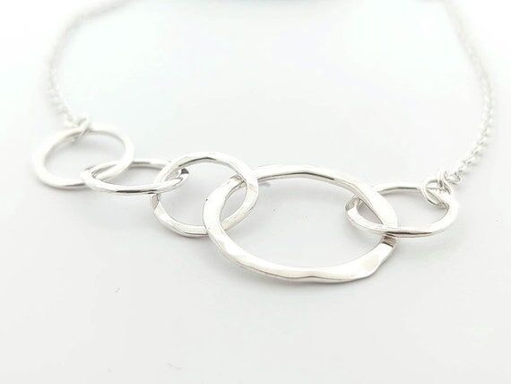 Handmade Sterling Silver Circle Link Necklace...