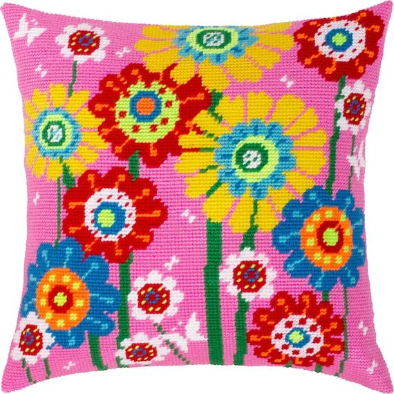 Decorative Pillow Needlepoint Kit with a Canv...