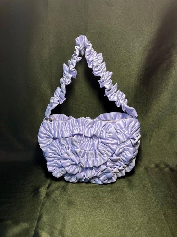 Handmade Ruffles Satin Clutch – Wedding Bag...
