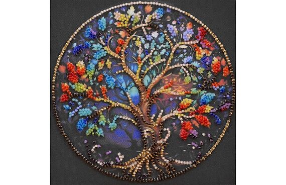 Bead embroidery kit on art canvas - The color...