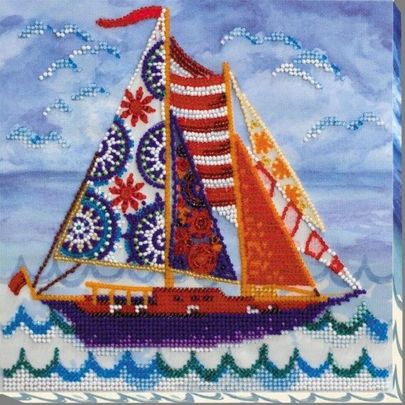 Bead embroidery kit on art canvas Tailwind. D...
