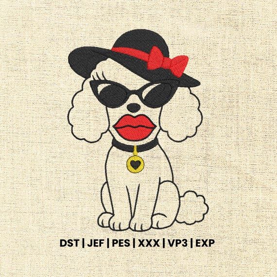 Fashion Dog Embroidery Design...