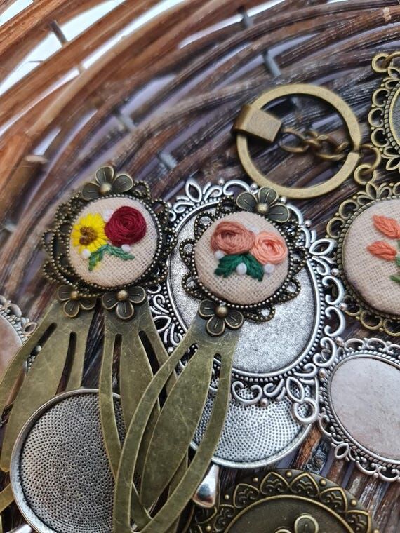 Handmade Embroidered bookmarks,Christmas Gift...