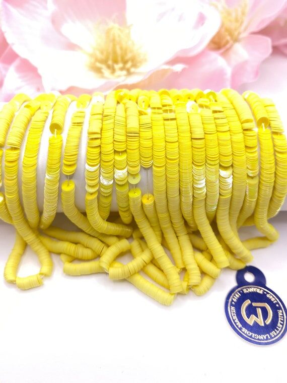 French sequins, Pailettes, Oriental Yellow co...