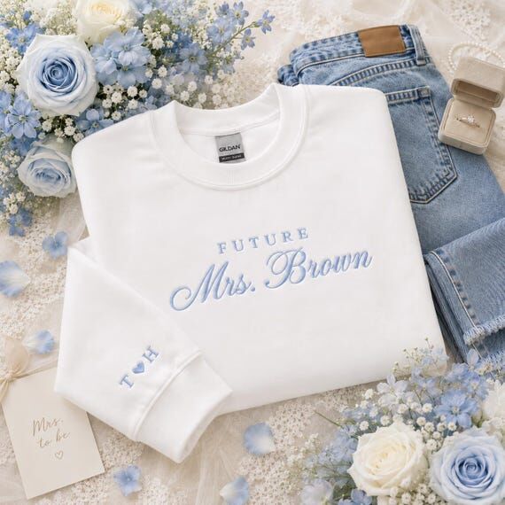 Personalized Future Mrs Sweatshirt, Embroider...