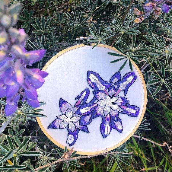 Lupine Embroidery Art: California Wildflower ...