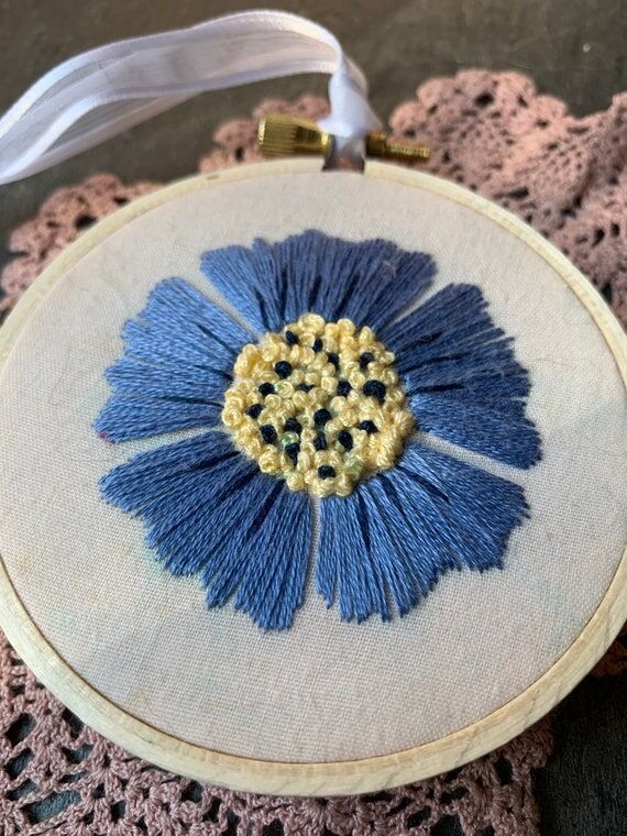 Blue Aster mini embroidery...