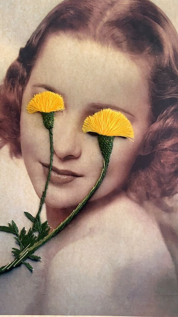 Carnations | A3 size embroidery on paper, em...