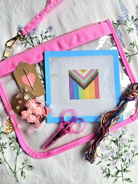 Progress Pride Mini Needlepoint Kit For Begin...