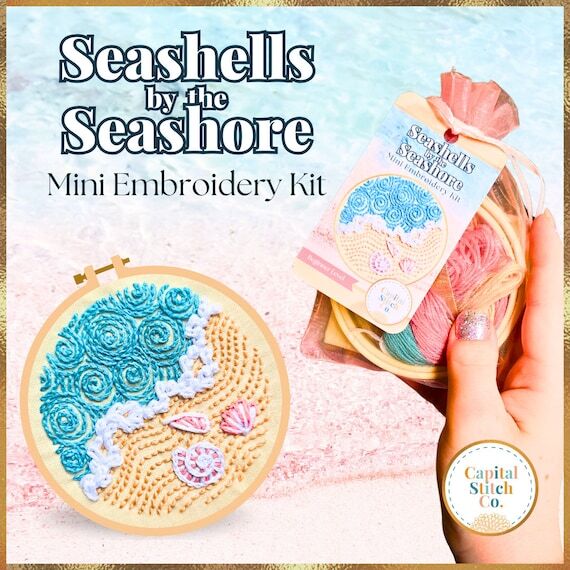 Seashells by the Seashore Mini Embroidery Kit...