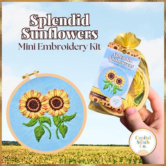 Splendid Sunflowers Mini Embroidery Kit: DIY ...