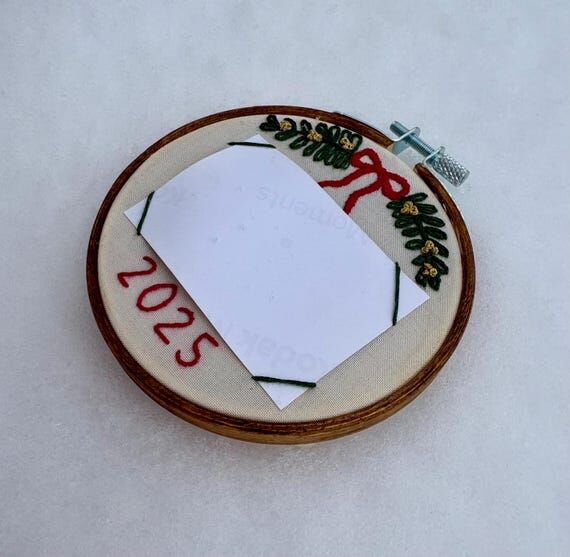 Christmas Photo embroidery ornament, tree dec...