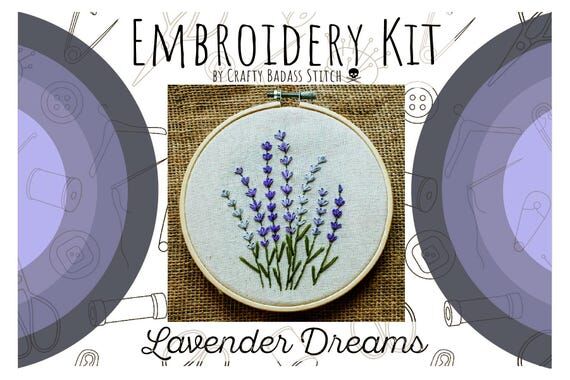 Lavender Embroidery Kit: DIY Crafting for Adu...