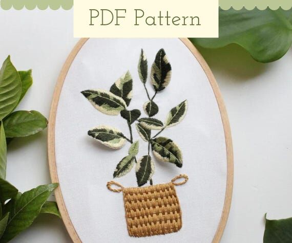 3D Plant Embroidery Pattern - Stumpwork and T...