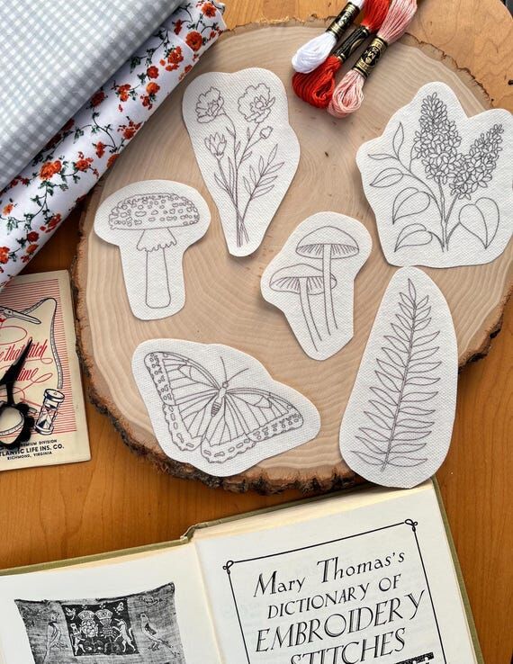 Woodland Botanical Stick and Stitch Designs: ...
