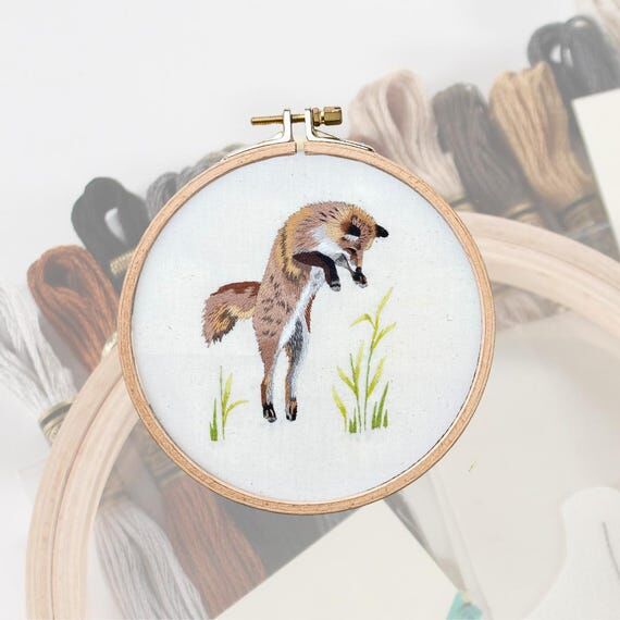 Leaping Fox Embroidery Needle Painting Kit: A...