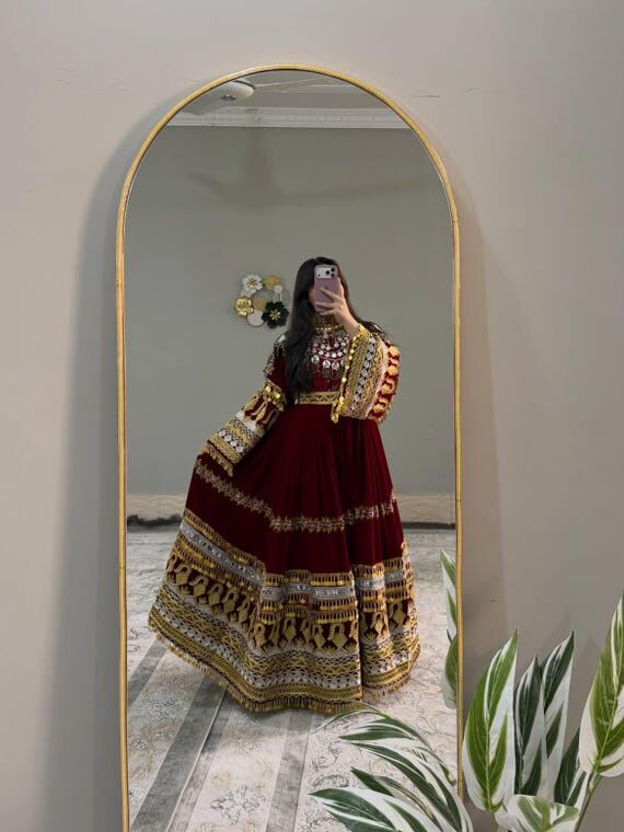 Luxury Handmade Afghan Dress with Traditional...