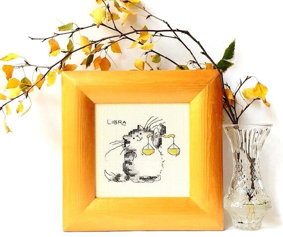 Libra Zodiac Sign for Kids. Frameв Hand Embr...