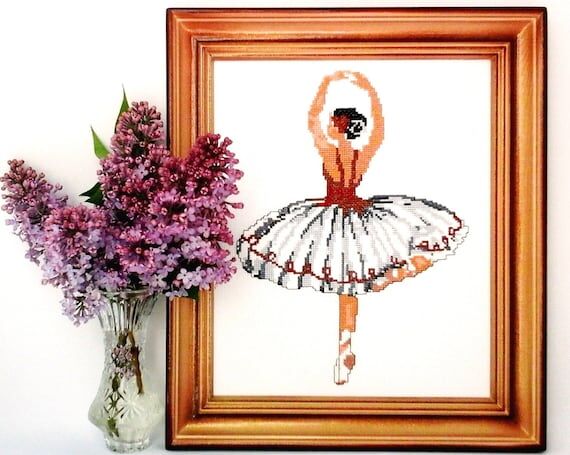 Finished Embroidery Picture Ballerina. Ballet...