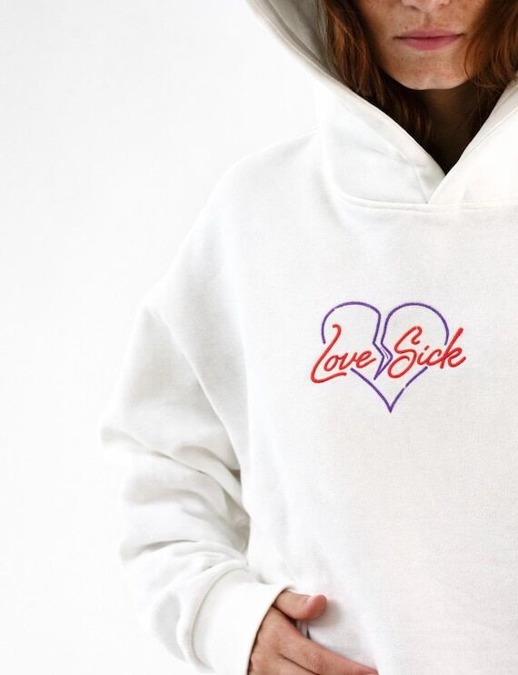Love Sick Embroidered Hoodie, Inspired by Don...