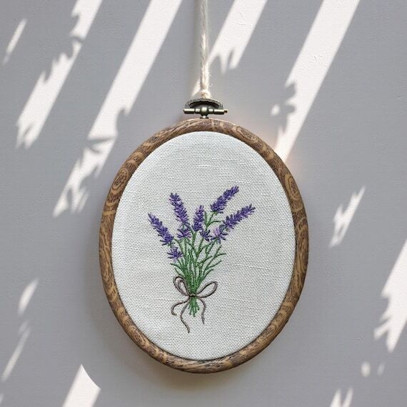 Lavender Bouquet Embroidery Hoop Art | Cottag...