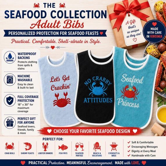 Personalized Seafood Boil Bib | Custom Adult ...