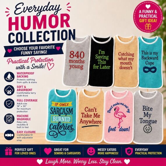 Funny Waterproof Adult Bib | Everyday Humor C...