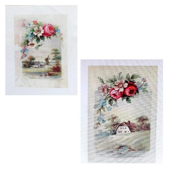 Rural Landscape Gabardine Fabric Prints with ...