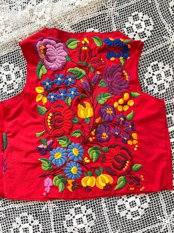 Hand Embroidered Hungarian Vest: Traditional ...