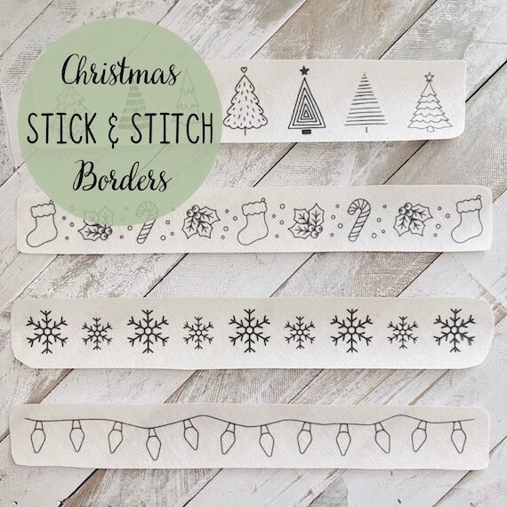 Stick and Stitch Christmas Border Patterns,4 ...