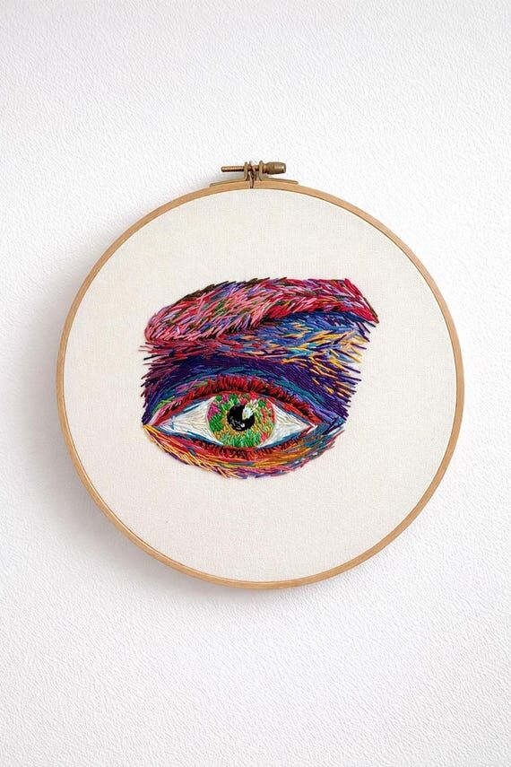 Eye Embroidery Hoop Art, Colorful Wall Decor ...