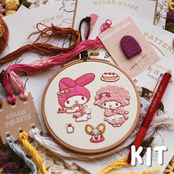 My Melody & Piano Embroidery Kit: Beginner DI...
