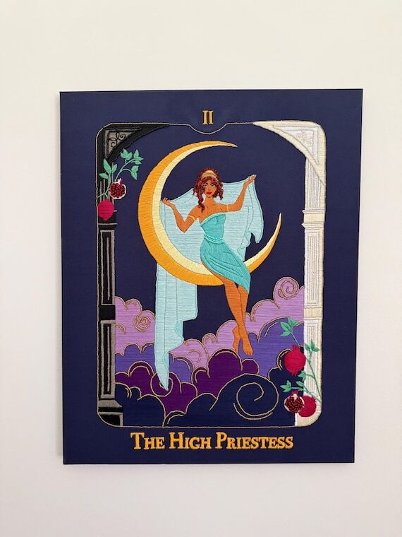 Large Hand Embroidered Tarot Card | The High ...