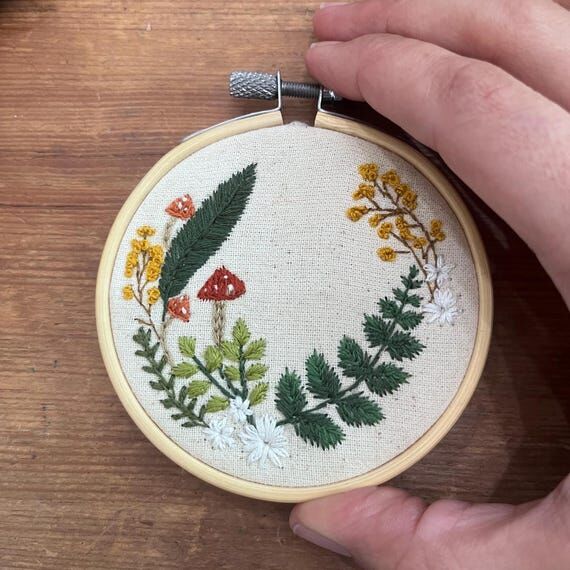 Embroidered Floral Wreath...